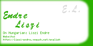 endre liszi business card